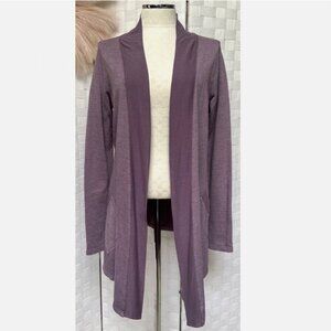 Splendid Comfy Purple Cotton Open Cardigan Robe Sweater Top Size L FX#